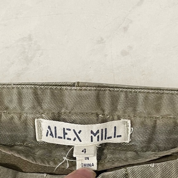 Alex Mill Sage Green Drawstring Front Hem Trousers Size 4 - Picture 5 of 7